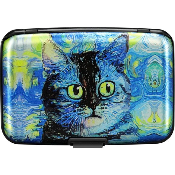 Wallet Credit Cards Holder Blue Cat - Picture 4 of 7